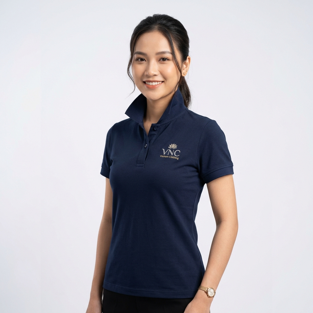 Áo Polo Nữ Classic Navy Elegance